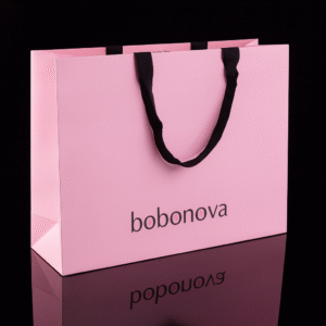 Sac cartonné rose shopping personnalisé avec votre logo