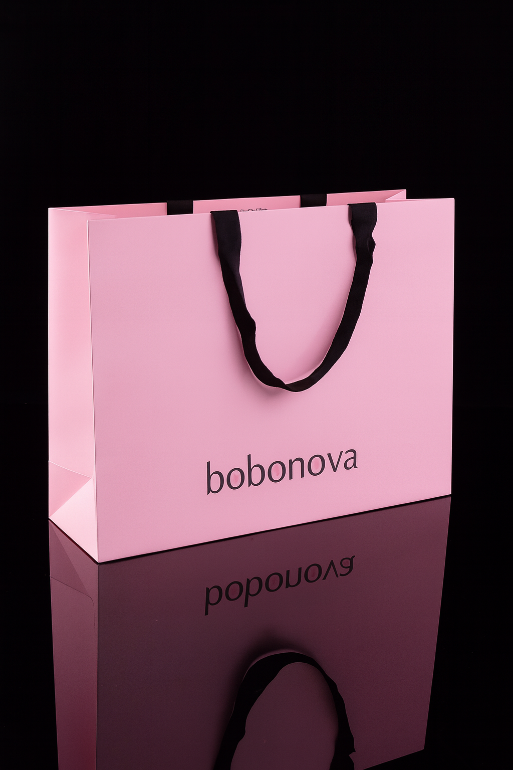 Sac cartonné rose shopping personnalisé avec votre logo