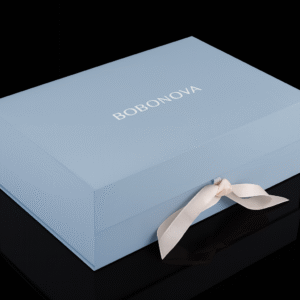 packaging boite aimantée cadeau bleu personnalisé avec votre logo