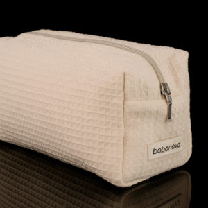 Trousse rectangulaire en coton nid d'abeille