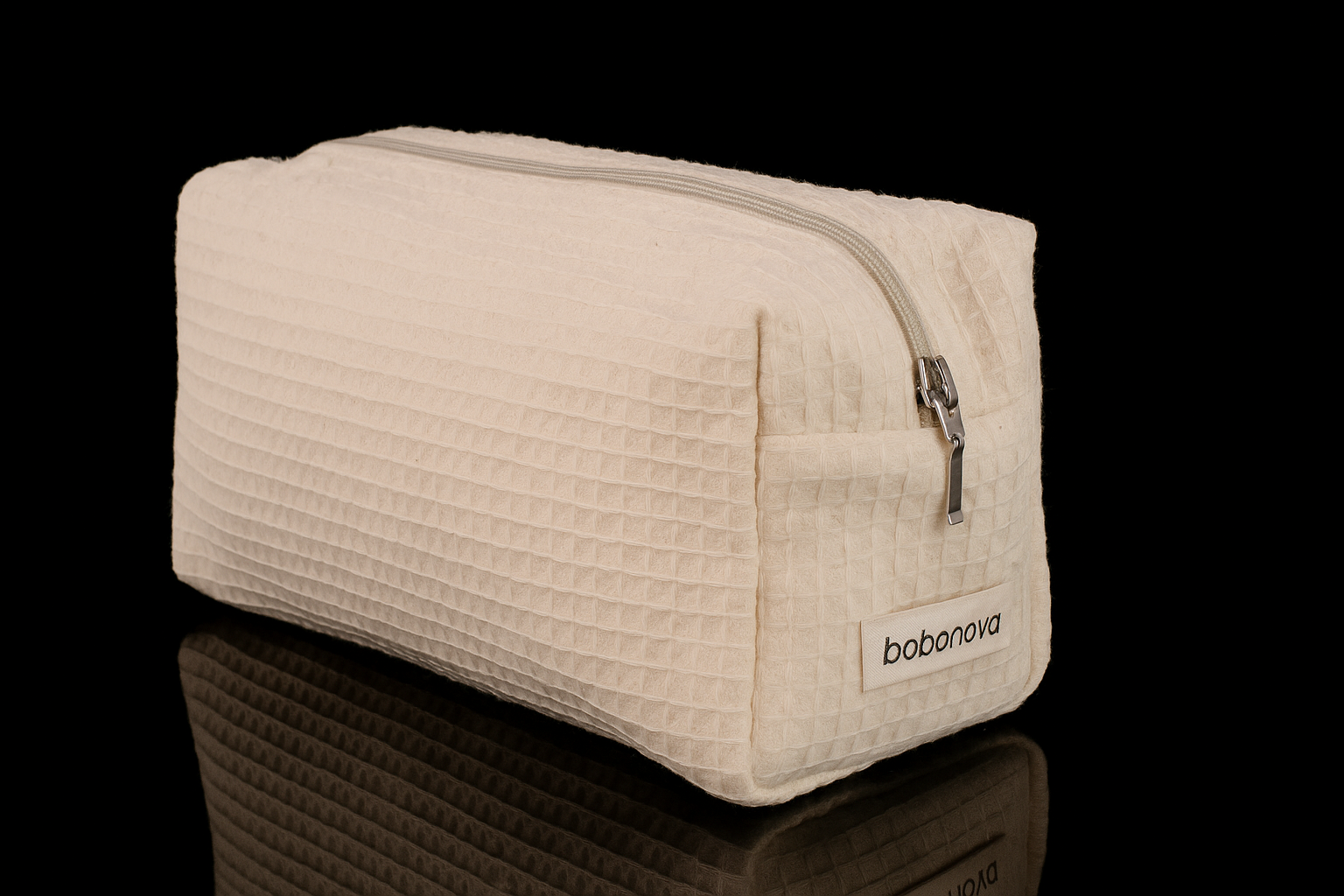 Trousse rectangulaire en coton nid d'abeille