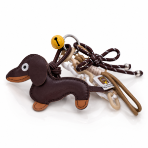 Porte-clefs chien en cuir